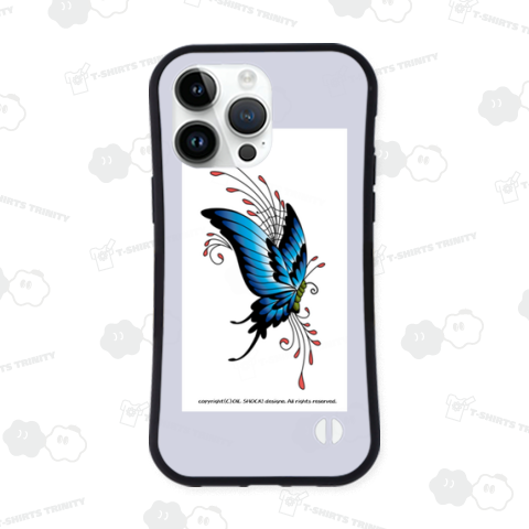 クールでスタイリッシュなブルー×レッドのバタフライ