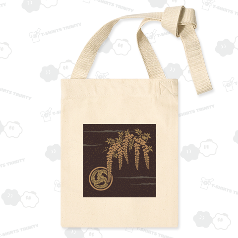 家紋と藤の花の和柄