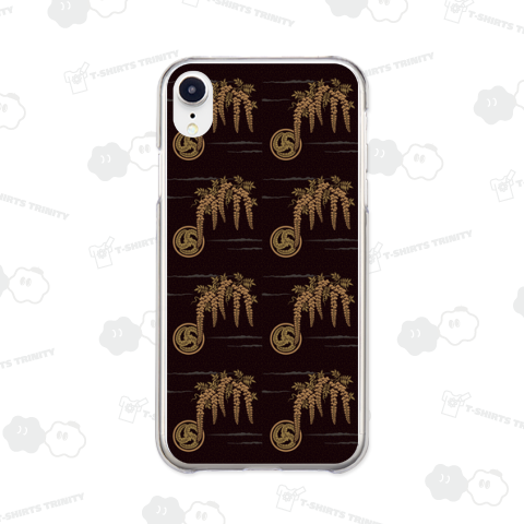 家紋と藤の花の和柄