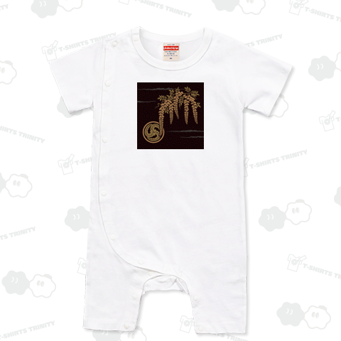 家紋と藤の花の和柄