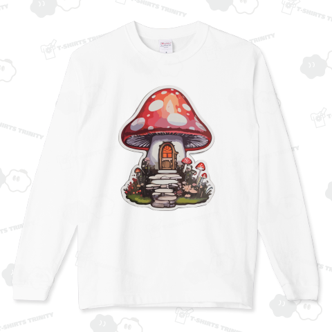 森の中で小さなきのこのお家を見つけました