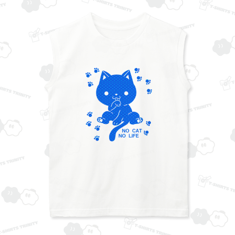 和柄・青海波・猫のシルエット風