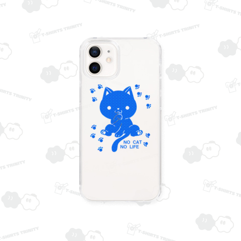 和柄・青海波・猫のシルエット風