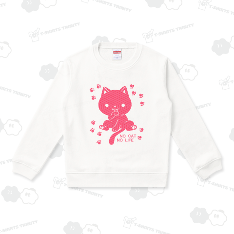 和柄の菱青海波・猫のシルエット風