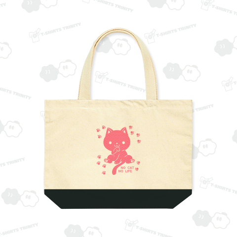 和柄の菱青海波・猫のシルエット風