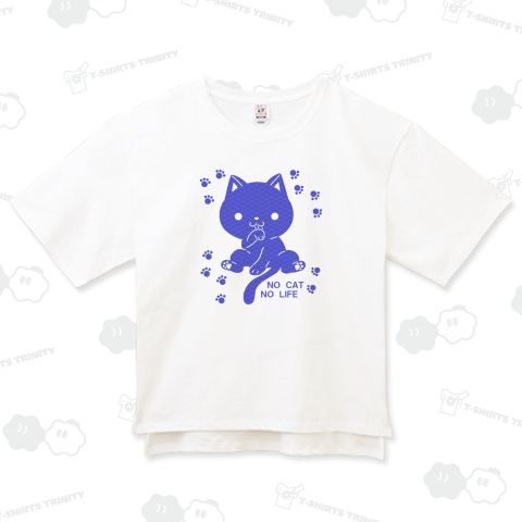 和柄の菱青海波・猫のシルエット風