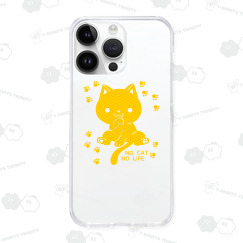 和柄の菱青海波・猫のシルエット風