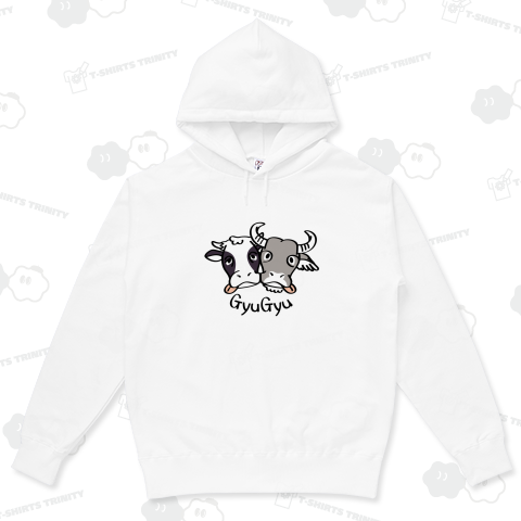 ともハブ 牛のギュウギュウA ブレンド ポケットレスパーカー(10オンス)