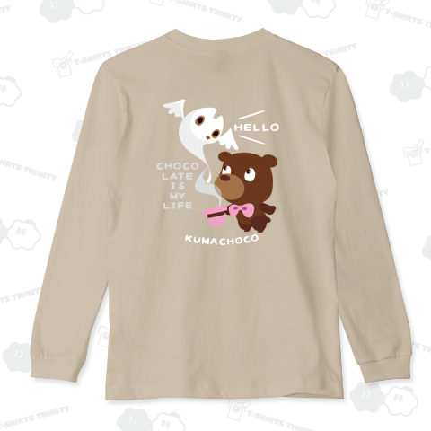 バックプリントKUMACHOCO* CHOCOLATE IS MY LIFE *Bホワイトインク