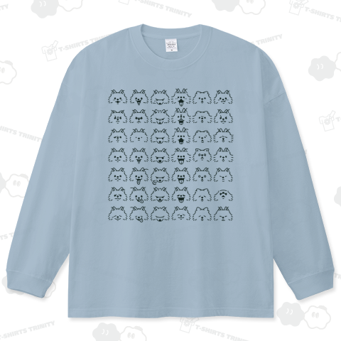 ポメラニアンぎっしり ブレンド ビッグシルエットロングTシャツ(5.6オンス)