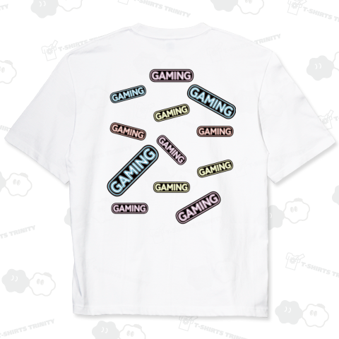 両面プリント GAMING ゲーミングTシャツ 青