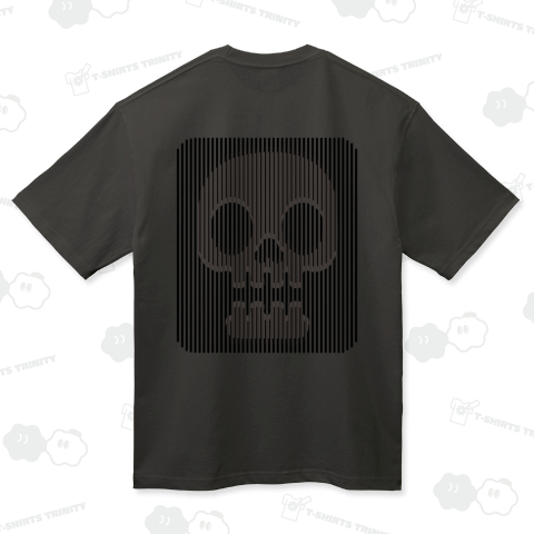 ストライプでガイコツ バックプリント