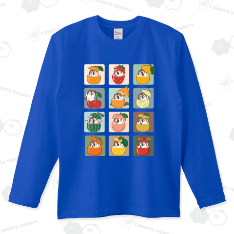 スズメがちゅん フルーツからこんにちは♪ ロングTシャツ(5.6オンス)