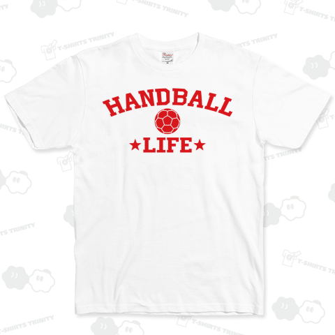 ハンドボール・赤・HANDBALL・送球・デザイン・Tシャツ・男子・女子・得点・ボール・選手・ポジション・応援・スポーツ・かっこいい・かわいい・ステップシュート・ディフェンス・オフェンス