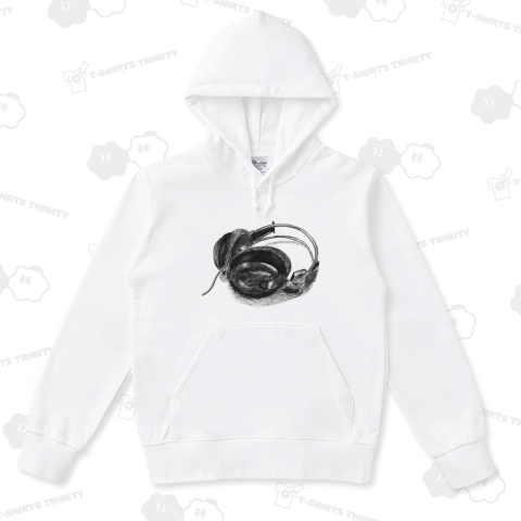 アートヘッドホンイラストTシャツ