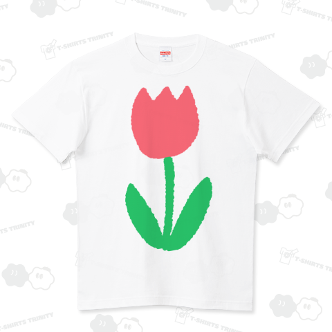 可愛いチューリップイラスト ハイクオリティーTシャツ(5.6オンス)