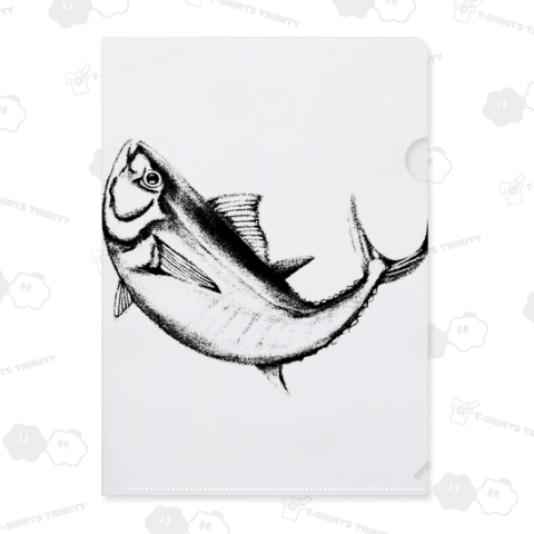 リアルなジャンピングマグロの墨絵