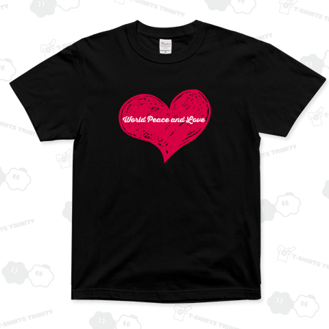 世界平和を願うハートマーク スーパーヘビーTシャツ(7.4オンス)
