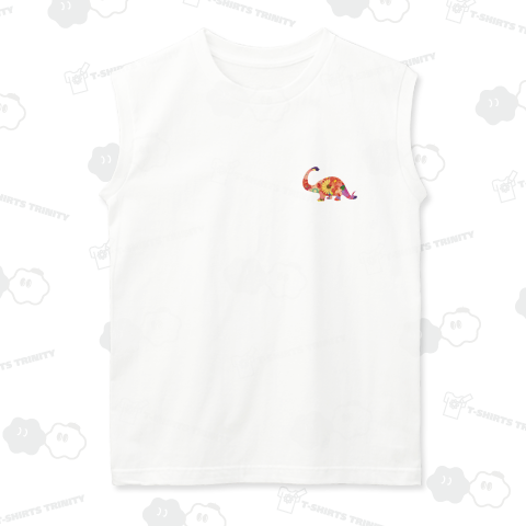 おしゃれな花柄ブロンとサウルス - 左胸ワンポイント