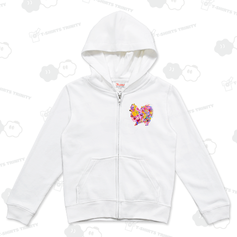 花柄ポメ - 左胸ワンポイント