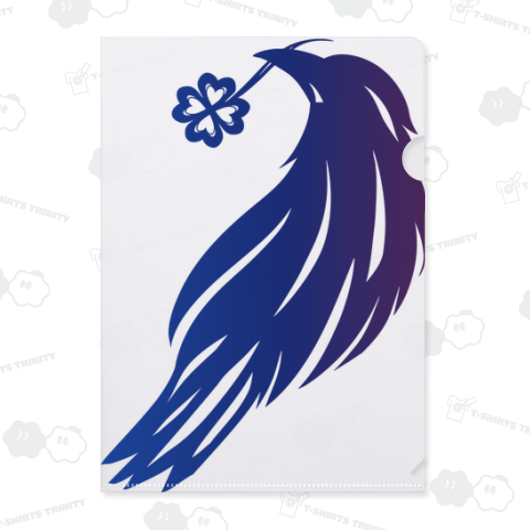 四葉のクローバーとカラス