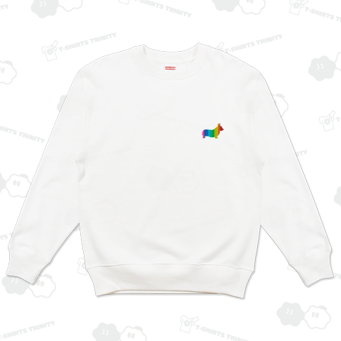 カラフルコーギーシルエット - 左胸ワンポイント