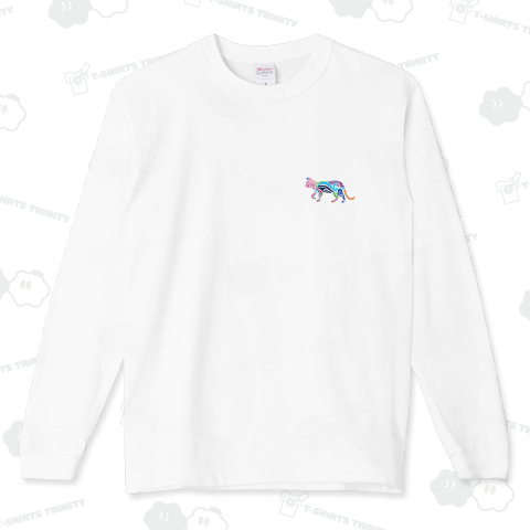 キャットウォーク - 左胸ワンポイントおしゃれな猫のトライバルマーク