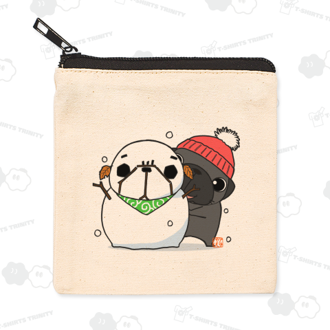 雪だるまパグ(黒パグ)