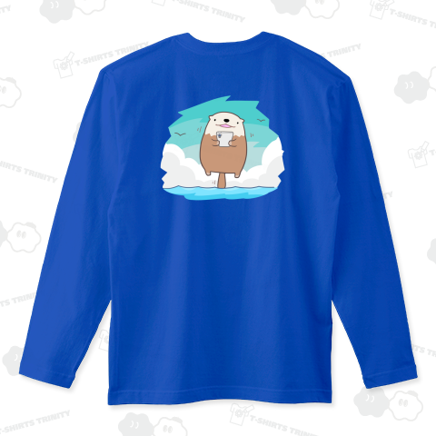 ゲットしたスマホを死守するラッコ【背面プリント】