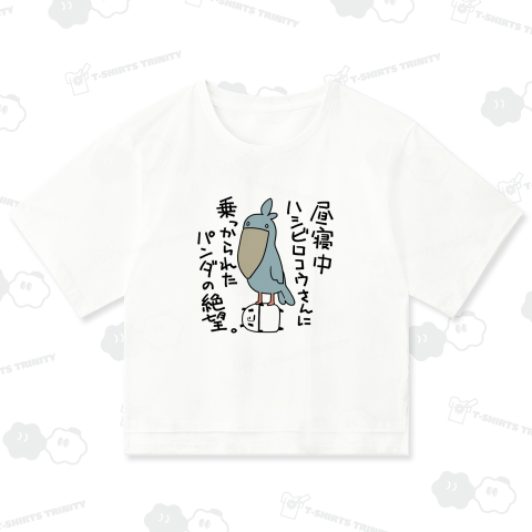 昼寝中ハシビロコウさんに乗っかられたパンダの絶望【背面プリント】