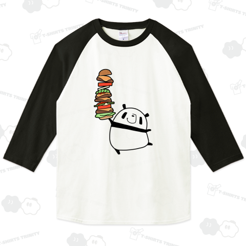 具沢山なハンバーガーをゲットしてご満悦のパンダ