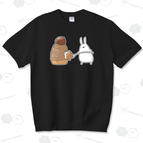 美味しそうなモンブランをゲットしてご満悦のうさぎ