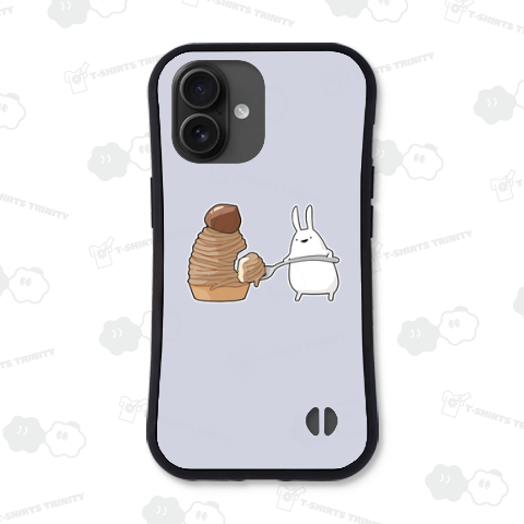 美味しそうなモンブランをゲットしてご満悦のうさぎ