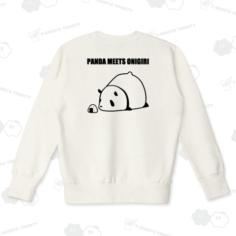 美味しそうなおにぎりと遭遇してご満悦のパンダ【背面プリント】