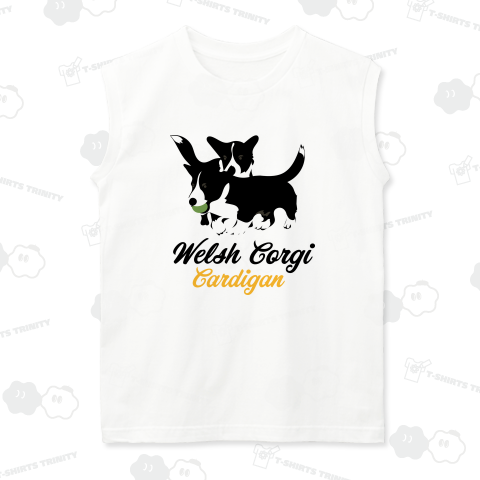 カーディガン2匹ボール遊び