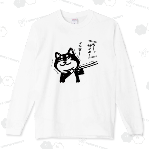 柴犬のイヤだー_黒柴_モノクロ