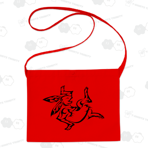 鳥獣戯画(トライバル兎)（サコッシュ）|デザインTシャツ通販【T