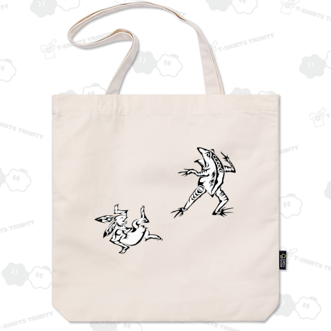鳥獣戯画(トライバル兎&蛙)