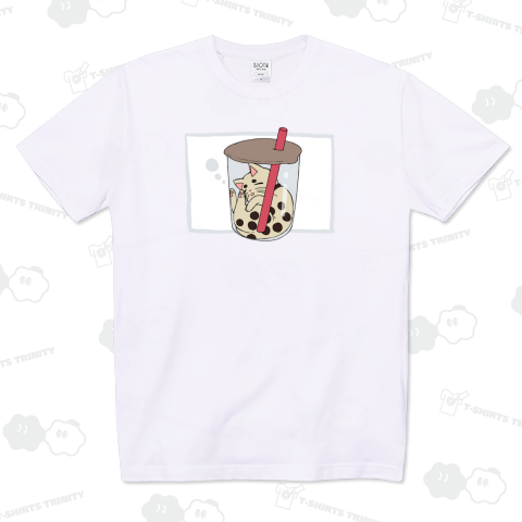 タピオカのカップで寝てる猫