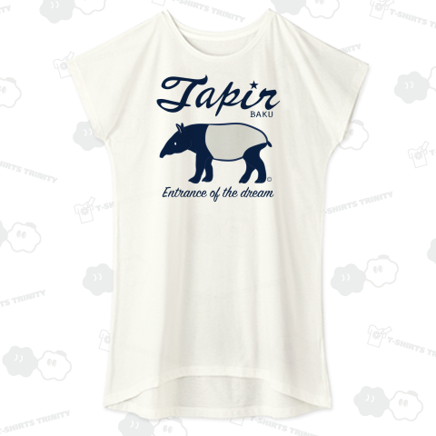 バク(獏)Tapir・イラスト・デザイン・Tシャツ・アニマル・動物・アイテム・グッズ・マレーバク・夢喰い・絵図
