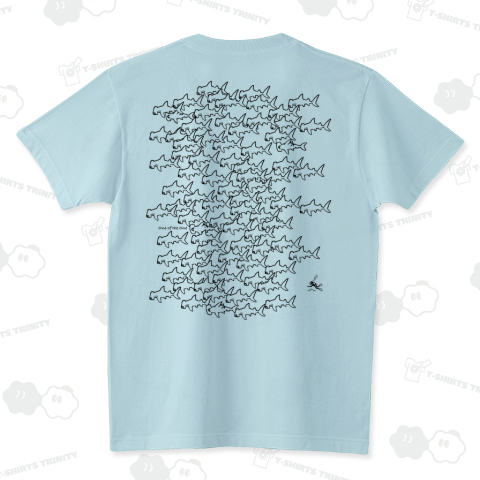 ハンマーヘッドシャーク&ダイバー <Black ver.> ☆両面プリント☆ スタンダードTシャツ(5.6オンス)