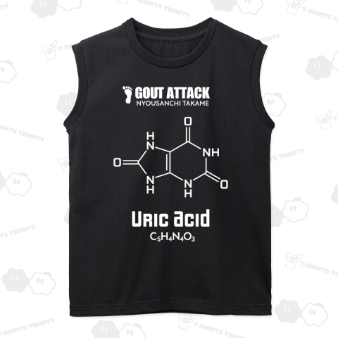 尿酸値 [科学構造式] (文字ホワイト)