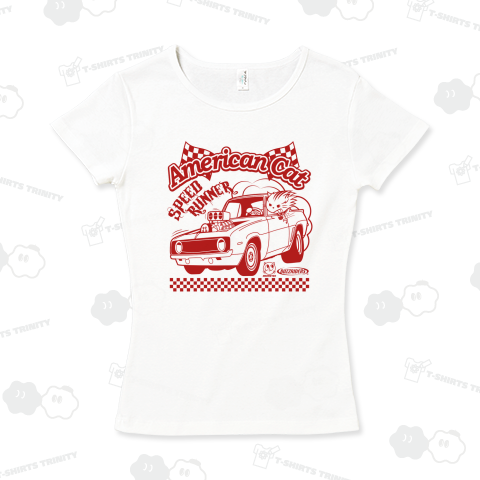 アメリカンカーと猫(赤)