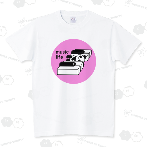 ピアノの鍵盤パンダ(丸ピンク)