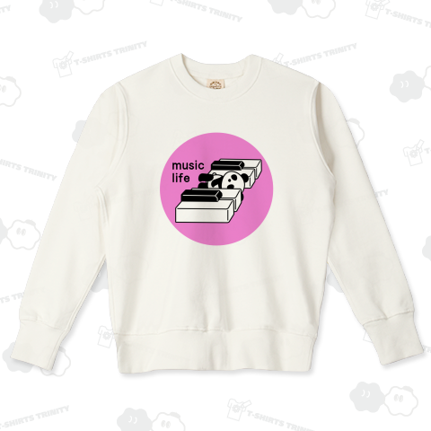 ピアノの鍵盤パンダ(丸ピンク)