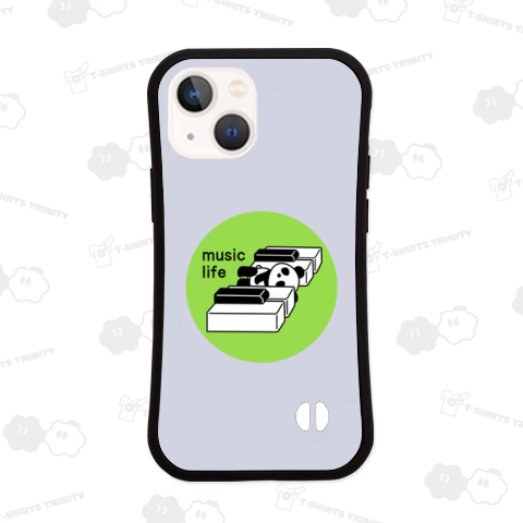 ピアノの鍵盤パンダ(丸キミドリ)