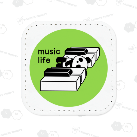 ピアノの鍵盤パンダ(丸キミドリ)