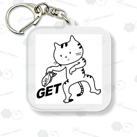 お魚GETのトラ猫