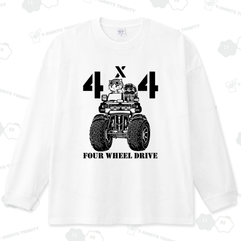 4x4の四輪駆動車に乗る猫