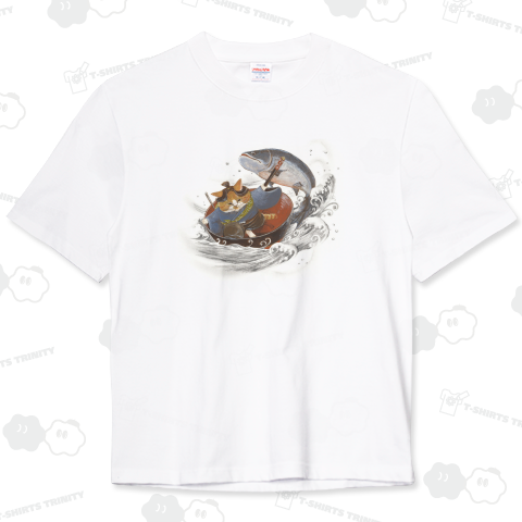 一寸法師ねこ プレミアムオーガニックコットンTシャツ(8.2オンス)